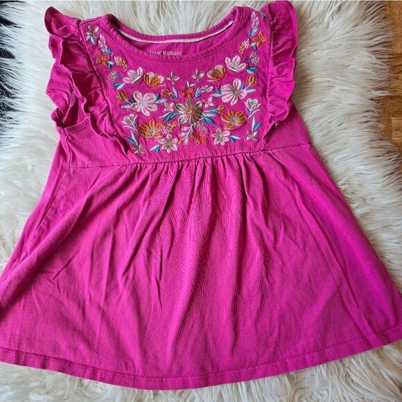 Floral Embroidered Pink Tank Top - Picture 1 of 2